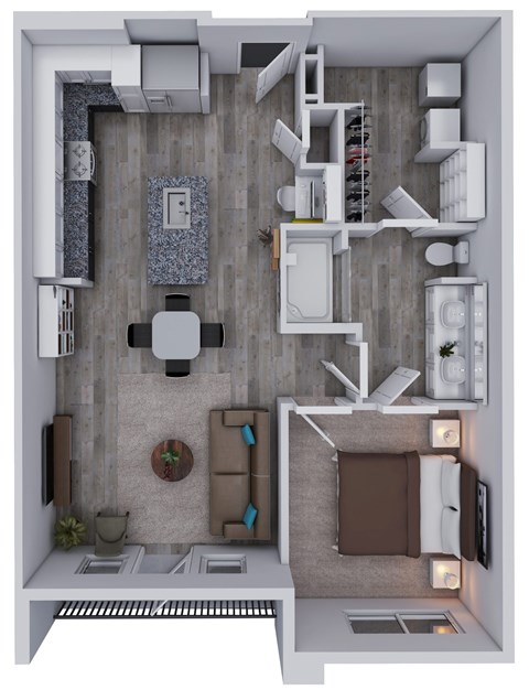 Jovie Pflugerville Apartments in Pflugerville, Texas One Bedroom Floor Plan